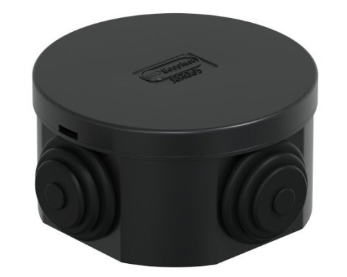 Коробка JBR065 D=65х35, 4 вых., IP44, черная (44004BL-1)