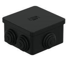 Коробка JBS070 70х70х40, 6 вых., IP44, черная (44056BL-1)