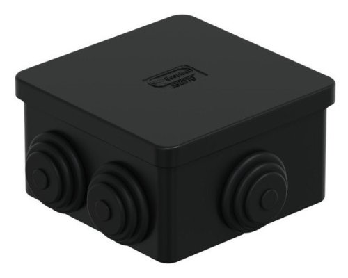 Коробка JBS070 70х70х40, 6 вых., IP44, черная (44056BL-1)