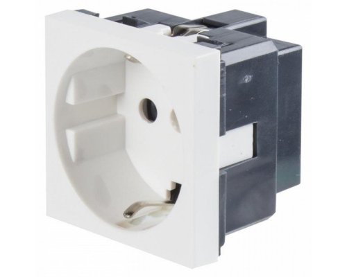 Розетка с з/к со шторками LK45, белый (851404-1)