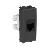 Розетка RJ-45, кат.5E, Avanti, 1 модуль, черный матовый (4412661)