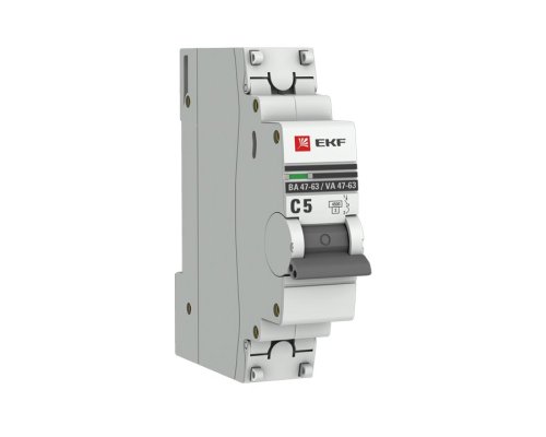 Автоматический выключатель 1P 5А (C) 4,5kA ВА 47-63 PROxima (mcb4763-1-05C-pro)