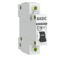 Автоматический выключатель 1P 16А (C) 4,5кА ВА 47-29 Basic (mcb4729-1-16C)