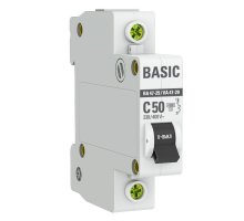 Автоматический выключатель 1P 50А (C) 4,5кА ВА 47-29 Basic (mcb4729-1-50C)