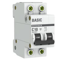 Автоматический выключатель 2P 10А (C) 4,5кА ВА 47-29 Basic (mcb4729-2-10C)