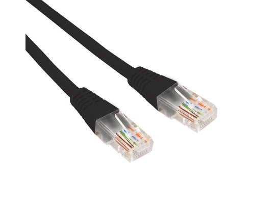 Патч-корд U/UTP CAT 6, RJ45-RJ45, 26AWG, LSZH, черный, 0.5м REXANT (02-0292-05)