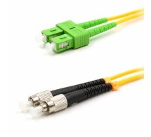 Патч-корд оптический переходной (SM), 9/125 (OS2), SC/APC-FC/UPC, (Duplex), PVC, 5м REXANT (50-2857-1)