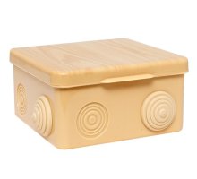 КМР-030-014 с крышкой (100х100х55) светлое дерево IP54 (plc-kmr-030-014-s)