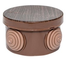 КМР-040-038 с крышкой (65х40) тёмное дерево IP54 (plc-kmr-040-038-t)