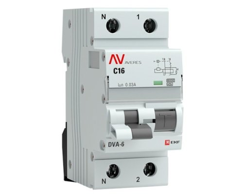 DVA-6 1P+N 16А (C) 30мА (A) 6кА  AVERES (rcbo6-1pn-16C-30-a-av)