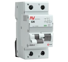 DVA-6 1P+N 25А (C) 30мА (AC) 6кА  AVERES (rcbo6-1pn-25C-30-ac-av)