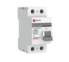 УЗО ВД-100 2P 63А 100мА тип AC эл-мех  PROxima (elcb-2-63-100-em-pro)