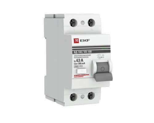 УЗО ВД-100 2P 63А 300мА тип AC эл-мех  PROxima (elcb-2-63-300-em-pro)