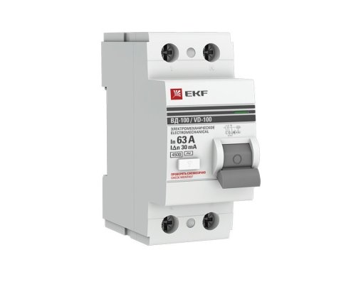 УЗО ВД-100 2P 63А 30мА тип AC эл-мех  PROxima (elcb-2-63-30-em-pro)