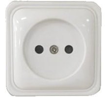 Розетка одинарная открытой установки без з/к, белый, LK Standard (813304)