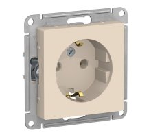 AtlasDesign розетка 1-местная с заземлением, скрытой установки, механизм, бежевый (ATN000243)