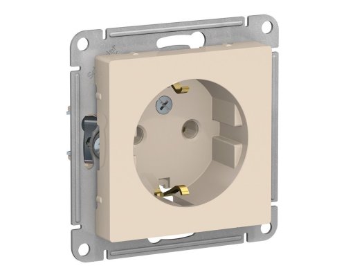 AtlasDesign розетка 1-местная с заземлением, скрытой установки, механизм, бежевый (ATN000243)