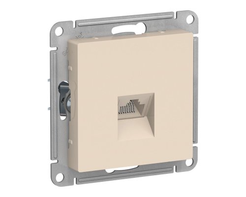 AtlasDesign розетка RJ45, кат.5Е, 1-местная, скрытой установки, механизм, бежевый (ATN000283)