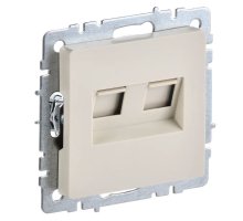 Розетка 2-местная RJ11+RJ45 BRITE РК/Т12-БрКр кат.5E бежевый (BR-KT20-O-1-K10)