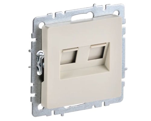 Розетка 2-местная RJ11+RJ45 BRITE РК/Т12-БрКр кат.5E бежевый (BR-KT20-O-1-K10)