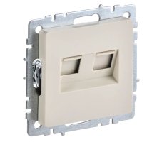 Розетка компьютерная 2-местная RJ45 BRITE РК10-2-БрКр кат.5E, бежевый (BR-K20-1-K10)