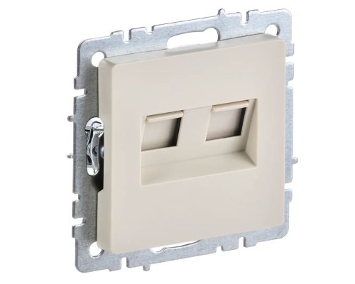 Розетка компьютерная 2-местная RJ45 BRITE РК10-2-БрКр кат.5E, бежевый (BR-K20-1-K10)