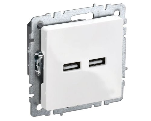 Розетка USB BRITE A+A 5В 3,1А РЮ10-1-БрБ белый (BR-U21-D31-K01)