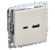 Розетка USB BRITE A+C 18Вт РЮ11-1-БрКр бежевый (BR-U22-018-K10)