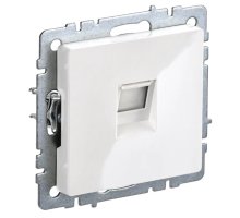 Розетка телефонная 1-местная RJ11 BRITE РТ10-БрБ белый (BR-T10-K01)