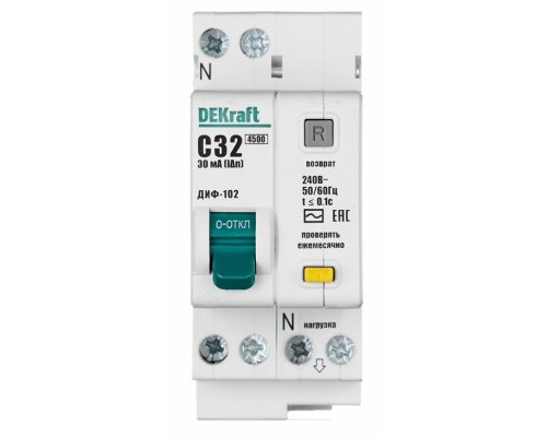 ДИФ-102 1Р+N 32А 30мА AC 4,5кА (16006DEK)