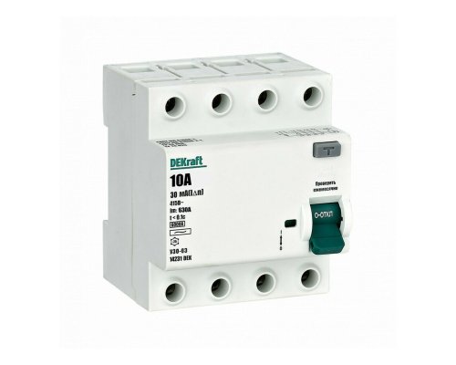 УЗО-03 ВДТ 4P 10А 30мА AC 6кА (14231DEK)