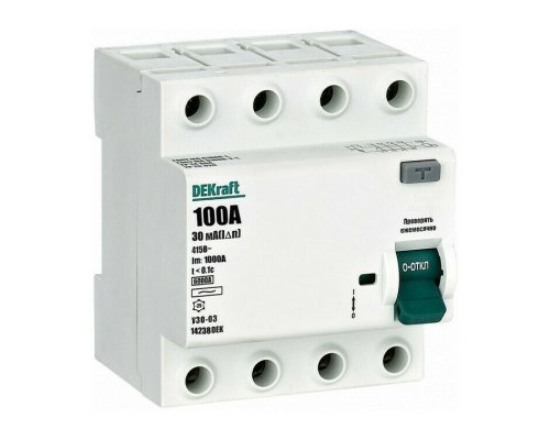 УЗО-03 ВДТ 4P 100А 30мА AC 6кА (14238DEK)