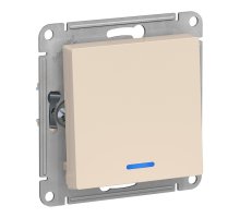 AtlasDesign выключатель 1-клавишный с подсветкой, скрытой установки, механизм, бежевый (ATN000213)
