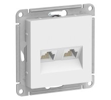 AtlasDesign розетка RJ45+RJ45, 2-местная, скрытой установки, механизм, белый (ATN000185)