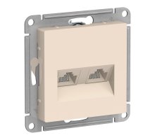 AtlasDesign розетка RJ45+RJ45, 2-местная, скрытой установки, механизм, бежевый (ATN000285)