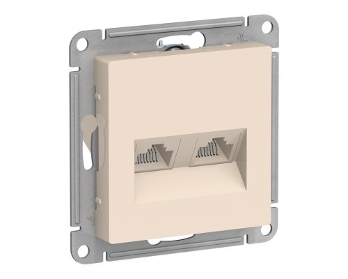 AtlasDesign розетка RJ45+RJ45, 2-местная, скрытой установки, механизм, бежевый (ATN000285)