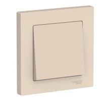 AtlasDesign выключатель 1-клавишный в сборе, скрытой установки, бежевый (ATN000212)