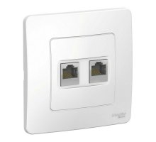 BLANCA розетка RJ45, 2-местная, кат. 5Е, скрытой установки, белый (BLNIS045451)