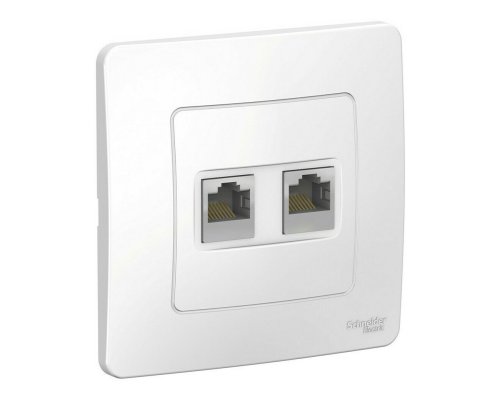 BLANCA розетка RJ45, 2-местная, кат. 5Е, скрытой установки, белый (BLNIS045451)