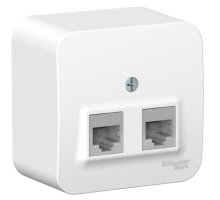 BLANCA розетка RJ45 2-местная, кат. 5Е, открытой установки, белый (BLNIA045451)