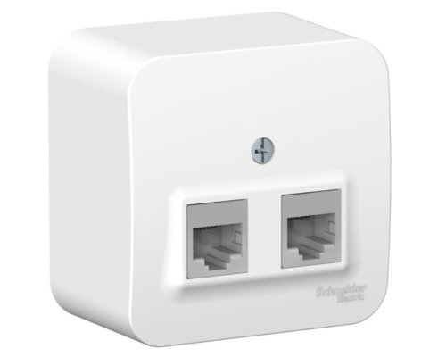 BLANCA розетка RJ45 2-местная, кат. 5Е, открытой установки, белый (BLNIA045451)