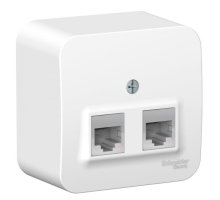 BLANCA розетка RJ11+RJ45, 2-местная, кат. 5Е, открытой установки, белый (BLNIA045111)