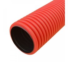 Труба ПНД двустенная жесткая d125 тип 750 (SN14) красная (6м) (PR15.0077)