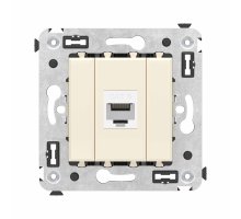 Розетка RJ-45 в стену, кат.6E, Avanti, одинарная, ванильная дымка (4405693)