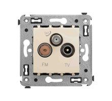 Розетка TV-FM-SAT в стену, Avanti, ванильная дымка (4405533)