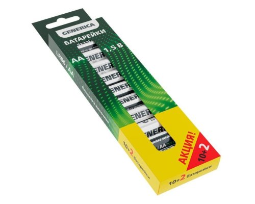 Батарейка Alkaline LR06/AA GENERICA (12 шт) ПРОМО (ABT-LR06-ST-B12-G)