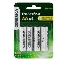 Батарейка Alkaline LR06/AA GENERICA (4 шт) (ABT-LR06-ST-L04-G)