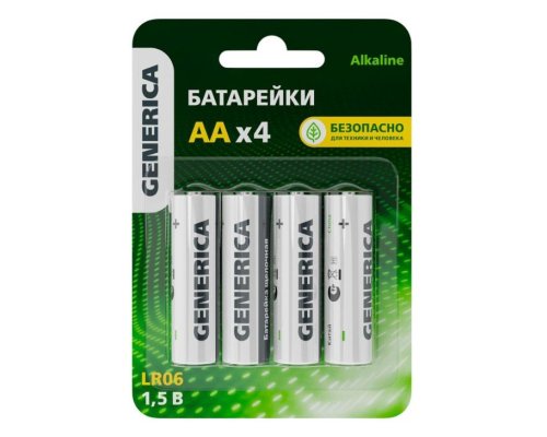 Батарейка Alkaline LR06/AA GENERICA (4 шт) (ABT-LR06-ST-L04-G)
