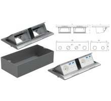 Люк в пол на 2х2 поста (45х45мм) с суппортом и коробкой, сталь LUK/2х2ST (70027)