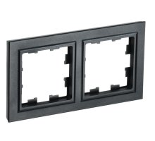 Рамка 2-местная РУ-2-БрЧ IP20 черная BRITE (BR-M22-K02)